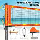 Professional Outdoor Volleyball Net Set for Backyard Beach with 1.7" Aluminum Poles, 45-ply HDPE Net, PU Volleyball and Pump, Boundary Line, Large Carry Bag - Anti-sag & Easy Setup, 32ft