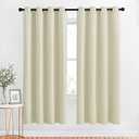 NICETOWN Room Darkening Curtains & Drapes - Window Treatment Thermal Insulated Solid Grommet Light Block Panels for Bedroom/Living Room, Beige, Set of 1, 52 by 72 Inch