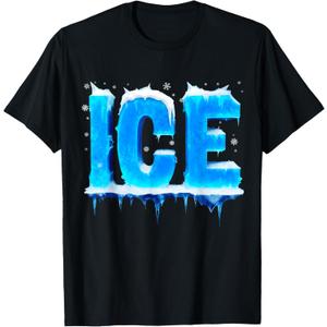 Ice Shirt Adult Kids Men Women Fire and Ice Costume T-Shirt XL