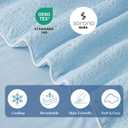 Amlie Home Waffle Cooling Comforter King Size, Q-Max 0.45 Reversible Lightweight Cooling Blanket for Hot Sleepers, Breathable Bedding for Night Sweats, 106"x90", Sky Blue