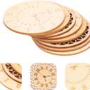 Unfinished Wood Cutouts Natural Clock Wood Pieces for DIY Craft Decorations 's Party Decoration 8 Pcs