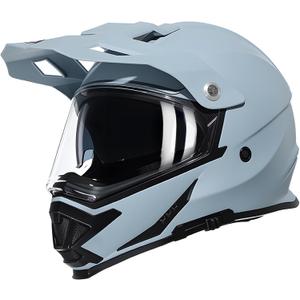 TRIANGLE Dual Sport Motorcycle Helmet Dirt Bike Helmets ATV Full Face Helmet for Adults Men with Internal Sunshield DOT Approved (Gray, L)