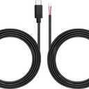 USB Type-C 2 Pin Bare Wire Cable,5V 3A 22AWG USB C Male Plug to 2 Pin Open End Pigtail Extension Power Cable for DIY Equipment Installed Replace Repair-1M/3.3FT (2PCS)