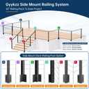 Side Mount Cable Railing Post for 42" Railing System (Post Body 48"), Level Drilled Space-Saving Fascia Mount Deck Rail Post, Black Stainless Steel T304 Handrail Post for Indoor Outdoor