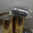 2 Set 30L/8GAL Gold Lidded Trash Can with 200 Garbage Bags Metallic Gold Brass Kitchen Garbage Bin with Flip Lid Commercial Compact Waste Basket for Shopping Centers, Elevator Doors, Hotels