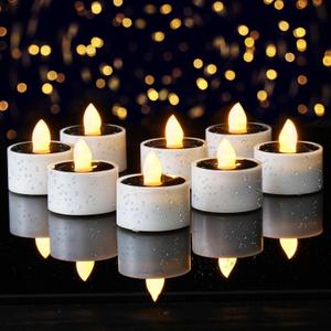 Homemory 8Pcs Solar Tea Lights Outdoor Waterproof, Rechargeable Dusk to Dawn Lighting, Flameless Flickering LED Votive Candles for Fairy Garden Decor, Patio Tables, Christmas Lanterns, Windows (8-Pack, 1.5''x1.58'')