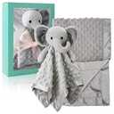 Pro Goleem Baby Blanket with Gray Elephant Security Blanket Newborn Gifts Set