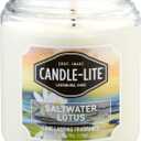 Candle-lite Scented Candles, Saltwater Lotus Fragrance, One 18 oz. Single-Wick Aromatherapy Candle with 110 Hours of Burn Time, White Color
