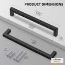 goldenwarm 22 Pack 6-1/4INCH Black Square Bar Cabinet Pull Drawer Handle Stainless Steel Modern Hardware for Kitchen and Bathroom Cabinets Cupboard,Center to Center 160mm Kitchen Cupboard Handles