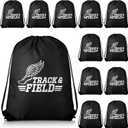 12 Pcs Track and Field Drawstring Backpack Running Gifts Bulk for Athlete Runner Sprinter Jogger Sport Accessories for Men Women Track and Field Training Bag