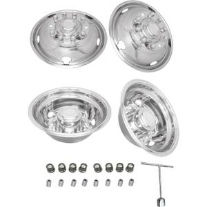 Hubcaps Well Suitable for 2012-2017/2019-2023 Dodge RAM 4500 5500 Truck Stainless Steel 304 Wheel Simulator 4PCS to 19.5 inches 10 LugNuts