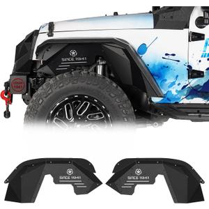 Hooke Road Aluminum Front Inner Fender Liners for 2007-2018 Jeep Wrangler JK & Unlimited 2/4 Doors, 2PCS Wheel Well Liner Splash Mud Guard Covers