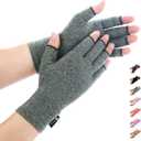 Duerer Arthritis Gloves Women Men, Carpal Tunnel, Rheumatiod, Tendonitis, Fingerless Hand Thumb Compression Gloves (Medium (1 Pair), Grey)