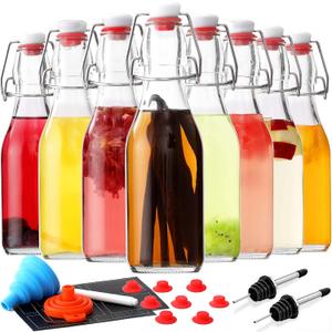 8 Pack 8.5oz Swing Top Glass Bottles, Flip Top Brewing Fermentation Bottles