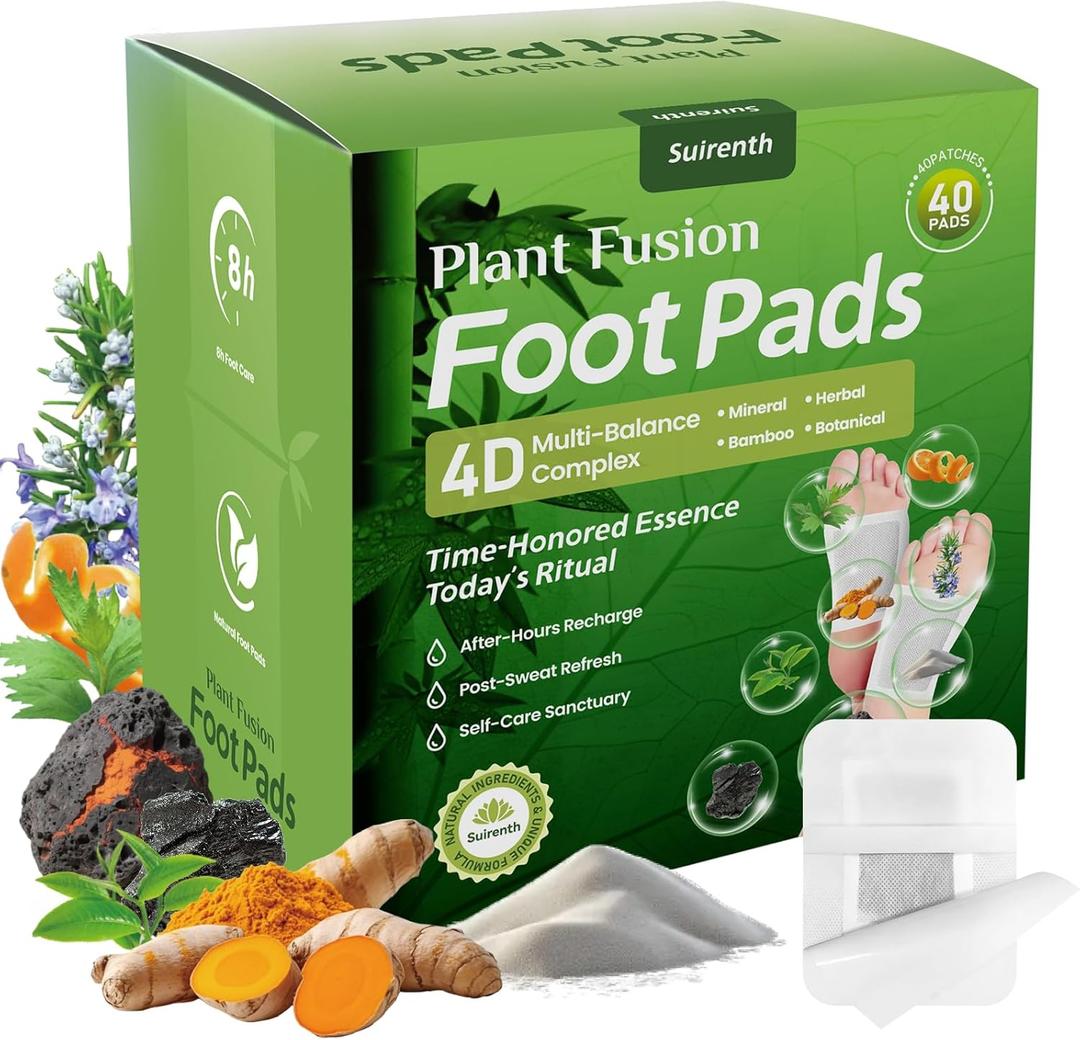 Volcanic Zeolite & Turmeric Deep Cleansing Foot Pads | Better Sleep & Natural Relief | 40 Pads|12 Natural Botanicals