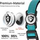 Reflective Dog Collar with AirTag Holder for Large Dogs Soft Nylon Blue Sized L