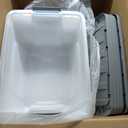 Amazon Basics Plastic Storage Containers with Secure Latching Lids, Stackable Organization Bins, Clear/Grey, 32 Quart, Set of 6