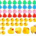 100 Pcs Rubber Ducks Bath Toy, Multicolor Mini Rubber Duck Bulk Float Duck Baby Bath Toy, Shower Birthday Party Christmas Favors Gift (5 Colors)
