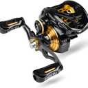 Baitcasting Fishing Reel - 100 Size 7.3:1 Gear Ratio Speed Spool Casting Baitcaster Reels - 6+1 BB Carbon Fiber Drag Magnetic Braking System Low Profile Bass Fishing Baitcasting Reels