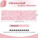 3 Pack Light Pink Cheesecloth Table Runner, 17 x 108 Inch, Gauze Cheese Cloth Table Runner Rustic Sheer Runner for Wedding Birthday Party Baby Shower Table Decor(Light Pink)
