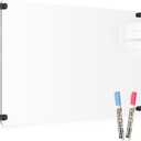Acrylic Dry Erase Board for Wall, 24 "x 16" Black Non-Magnetic Acrylic Wall Memo Board, Large Clear Family Planner White Board for Home and Office - Blank