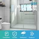 Frameless Shower Door Bottom Seal Shower Sweep with Drip Rail for 3/8" Glass,36" Long, Vinyl, Clear