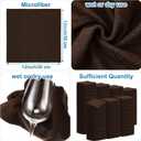 Tenare 100 Pack 12'' x 12'' Microfiber Cleaning Cloths Reusable Cleaning Rags Bulk Microfiber Towels Softer Highly Absorbent Washcloths for House Kitchen Car Window(Brown)