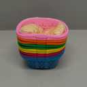 Zcaukya 12 Packs Easter Baskets, 6.5"x4.5"x3.2" Colorful Kids Baskets with Handles, Empty Plastic Easter Basket for Egg Hunt Party Favors