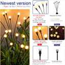 TONULAX Solar Garden Lights - Upgraded Solar Swaying Light, Sway by Wind, Outdoor Lights, Yard Patio Pathway Decoration, High Flexibility Iron Wire & Heavy Bulb Base, Warm White(6 Pack)