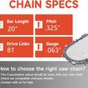 Dunhil 20 Inch Chainsaw Chains Bar & Chains .063 .325 81DL for Stihl MS260 MS261 MS270 MS271 MS280 MS290 MS291 Chainsaw (3Pack 20" .063" 325" 81DL Chains & 1 Bar kit)