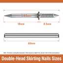 5 x ‌400 Pcs Double-Headed Skirting Nails - Seamless & Invisible Installation Screws for Baseboards, Trim and Solid Wood with Included Specific Sleeve Tool