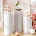Baotree White Cylinder Pedestal Stands for Party- 3 Pieces , Large White Cake Stand, Pedestal Display Plinth Pillars for Wedding Ceremony Birthday Party Art Decor--35.4''(L),29.5''(M),23.6''(S)