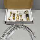 GGStudy 8 inch 2 Handles 3 Holes Widespread Bathroom Sink Faucet Antique Brass Bathroom Vanity Faucet Basin Mixer Tap Faucet Matching Metal Pop Up Drain with Overflow