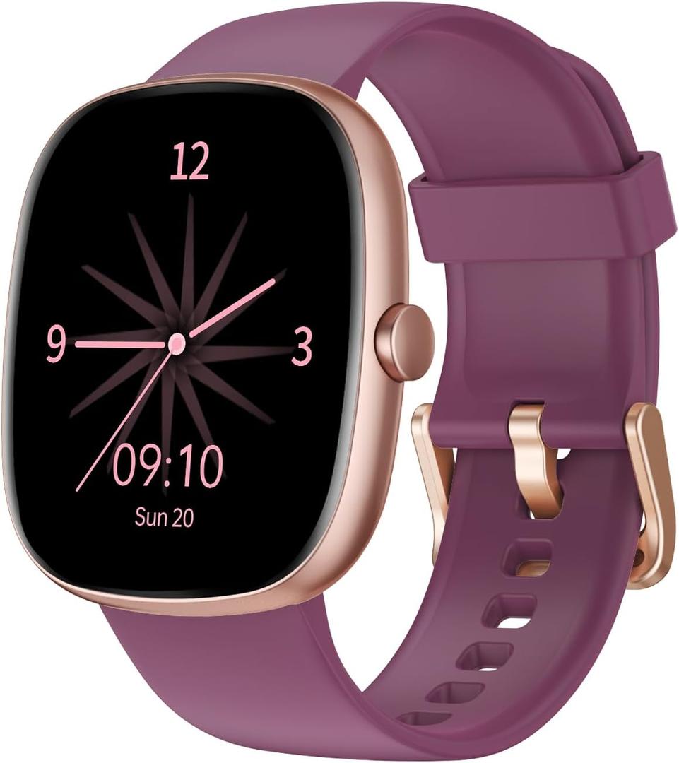 Fitness Tracker with Call Function, 1.85 Fitness Watch for Women and Men, 24/7 Heart Rate & Blood Oxygen Monitor, Sleep Tracker, 100+ Sport Modes, IP68 Waterproof (Purple)