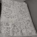 PureCozy Gray Area Rug 6x9 Machine Washable Vintage Living Room Distressed Non Slip Carpet Traditional Indoor Bedroom Grey Retro Floral Accent Throw Large Rug for Office Kitchen Dining Room