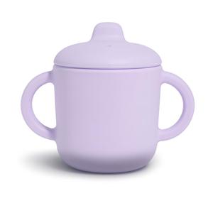 6 Months+ Sippy Cups with Handles,Small Silicone Sippy Cups Leak Proof 5oz,No Spill Sippy cups for Toddlers (Soft Lilac) (Purple)