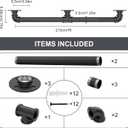Willstar 7FT Industrial Staircase Handrail Non-Slip Pipe Bar Foot Rail Wall Mount Stair Rail Vintage Grab Bar for Steps Black Iron Pipe Handrail for Outdoor Indoor Stairs Loft Porch Hand Rail (7ft)