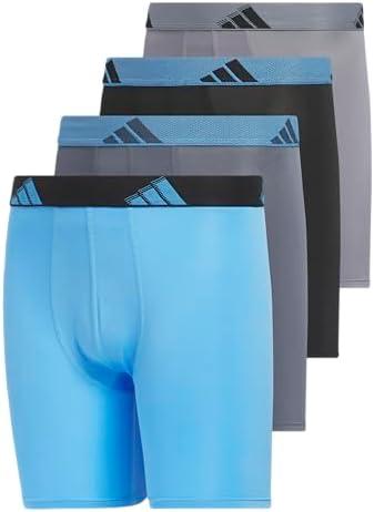 Adidas boys Microfiber Underwear (4-pack) Long Boxer Briefs for Boys