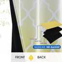 Metro Parlor Ombre Full Blackout Curtains 90 Inches Long 2 Panels for Living Room Bedroom Yellow White Moroccan Geo Patterned Room Darkening Thermal Insulated Grommet Top Window Treatment Drapes,52x90