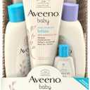 Aveeno Baby Welcome Little One Gift Basket, Baby Skincare Set with Nourishing Baby Body Wash & Shampoo, Calming Bath Wash, All Over Baby Wipes, & Daily Moisturizing Lotion, 5 Items