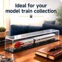 Novabright Extra Long 30" Model Train Display Case, 1:87 Ho Scale Acrylic Display Case with Black Base, Dustproof Clear Showcase Box for Model Trains, Diecast Cars, Collectibles and Memorabilia, 30 x 3.9 x 3.5 inch
