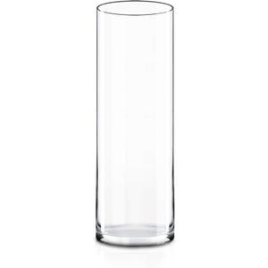 CYS EXCEL Cylinder Clear Glass Vase (H:20" D:6") | Multiple Size Choices Glass Flower Vase Centerpieces | Hurricane Floating Candle Holder Vase