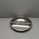 Winco Round Divided Food Pan, Stainless Steel Medium