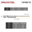 13PC 1/16" Titanium Coated Twist Hex Shank Drill Bit Set, 135 Degree Tip HSS Drill Bit Sets, Impact Driver Drill Bits for Wood, Steel, Metal, Plastic with Quick Change Design