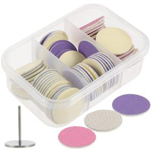 Replaceable Sandpaper Discs 60pcs Frosted Sheet Manicure Pedicure Set Power Tool Nail Art Tool Big Toe Remover Sanding Discs Electric Feet Remover Discs Boxed Pp Box