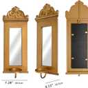 Candle Sconces Wall Decor Set of 2, Large Antique Gold Wall Candle Holder | 20.5" Tall Hanging Mirrored Decoration for Living Room, Bedroom, Kitchen, Dining Room, Farmhouse Home Decor