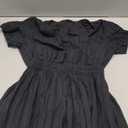 BTFBM Womens Summer 2025 Casual Midi Maxi Dresses Lightweight Short Sleeve V Neck Elastic Waist Boho Beach Dress Pockets(Black, Medium)