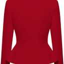 Hybrid & Company Women's Casual Work Office Elegant Open Front Premium Nylon Blazer Jacket (Red, S)