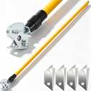 Frienda Stand Up Carpet Cutter Tool with 4 Replacement Blades, Heavy Duty Roller Carpet Trimmer with Telescoping Fiberglass Handle for Glue Down Removal Rough Rug Cutting, Professional & DIY Projects