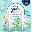 Glade PlugIns Refills Air Freshener, Dewdrop Petals, Scented and Essential Oils for Home and Bathroom, 0.67 Fl Oz, 2 Count